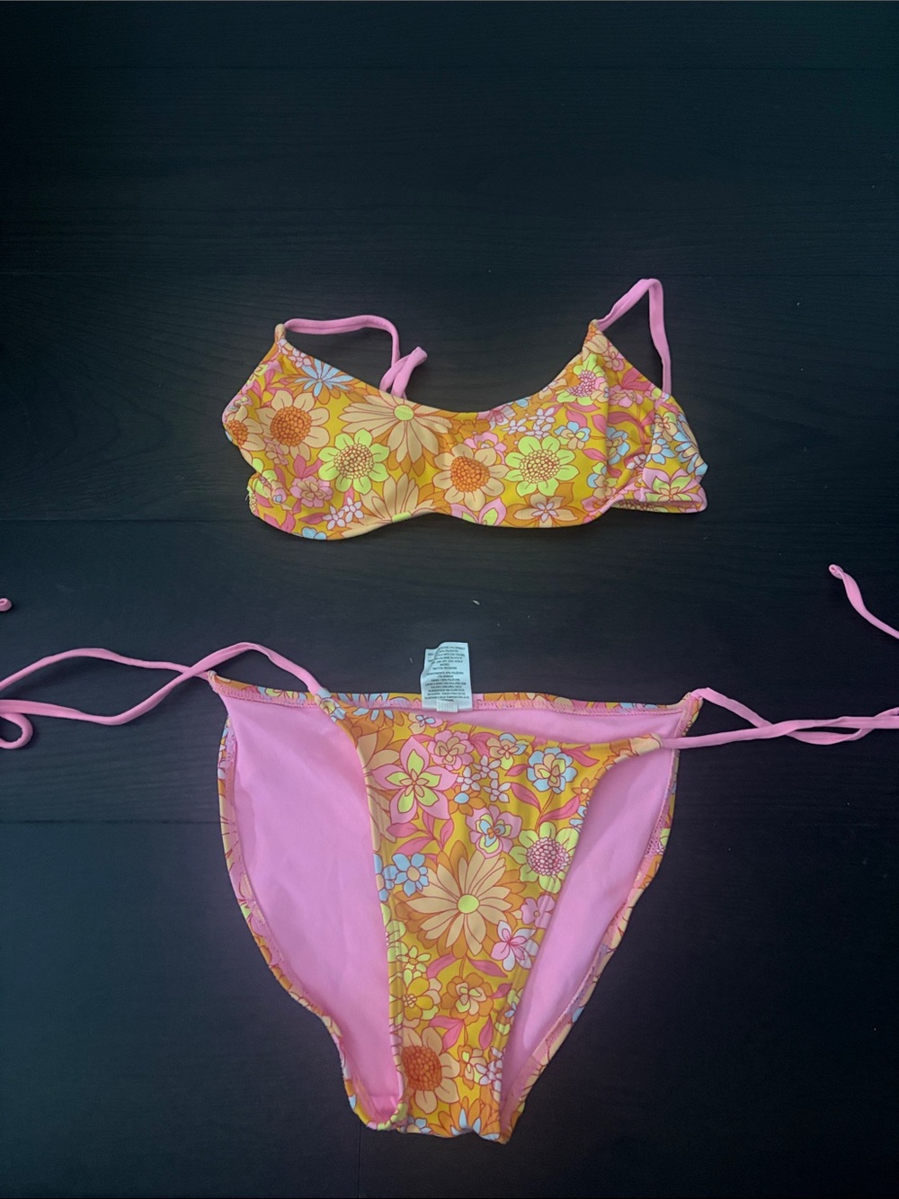 wild fable Pink and Orange Floral Bikini Set